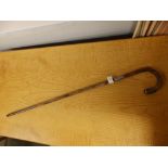 A silver mounted walking stick - a/f.