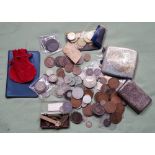 A silver cigarette case and a quantity of silver GB and other coins.