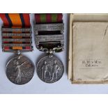 Queen's South Africa Medal with four clasps for Laing's Nek, Transvaal, Relief of Ladysmith & Orange