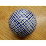 An old blue & white ceramic carpet bowl, 2.75"