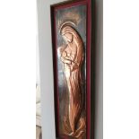 Richard Dent - a modern framed copper plaque depicting Madonna & Child - 'Original by Richard