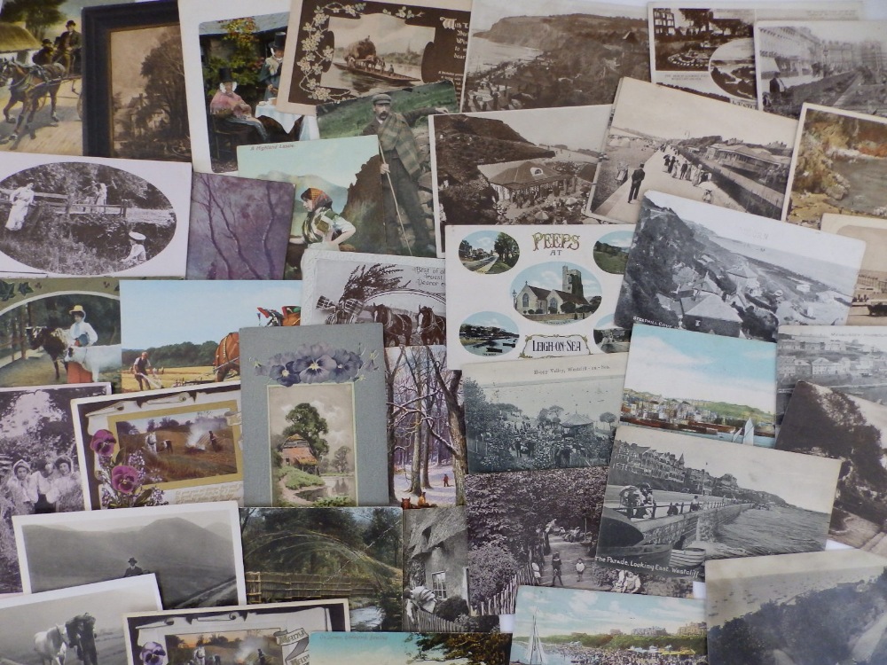 A box of postcards - early 20thC and later, including holiday resorts & sentimental subjects, - Image 3 of 4