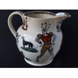 A Victorian Elsmore & Forster 'Warranted Ironstone China' jug colour printed & painted with bold