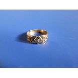 A Victorian single stone gypsy set diamond ring in 18ct gold - Birmingham 1896. Finger size K.