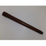 A leather bound hand held telescope by Cary, 181 Strand, London, having plated tube, 35" extended.