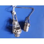 A white metal thurible, 4.5" high overall and one other. (2)
