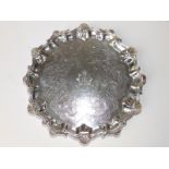 A Victorian Devonshire Regiment silver presentation salver, engraved with recipients' names from