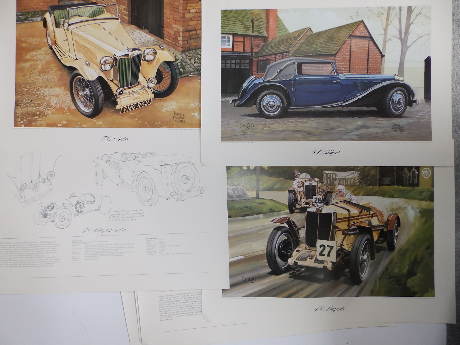 MG Car Club 1930-1980; 29 colour prints of MG cars by James Dugdale, each with its specification - Image 3 of 4