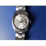 A gent's stainless steel Tudor Oysterdate bracelet wrist watch with Rotor Self Winding movement on