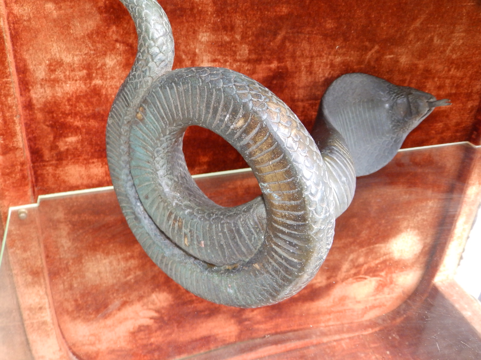 A brass study of a coiled cobra, 12.5" high. - Image 3 of 3