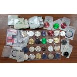 A collection of Rolex and other wrist watch dials. Please note that although the auctioneers have