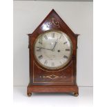 An early 19thC Scottish brasss inlaid mahogany cased bracket clock by Ritchie & Son, Edinburgh,