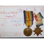 A WWI British Army Medal duo, Victory Medal with 1914-15 Star awarded to 14979 Private S.M.