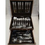 A modern American 66 piece canteen of 'Wallace Sterling' cutlery in the Grande Baroque pattern.