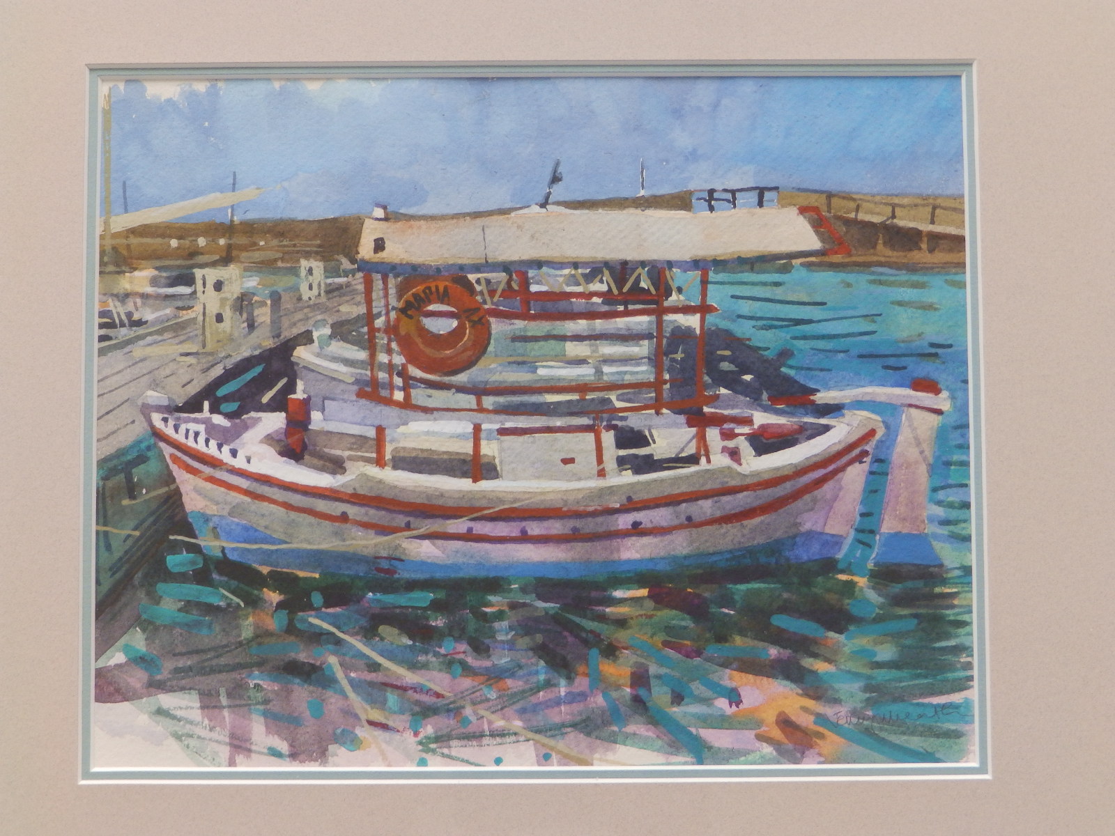 Jenny Wheatley RWS, NEAC (born 1959) - watercolour - A small ferry boat - 'Mapia AX', signed in