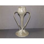A Liberty & Co. Tudric pewter two-handled vase in pattern No. 029, 10" high.