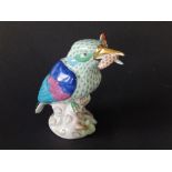 A Herend porcelain kingfisher, 5" high.