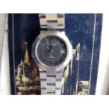 A boxed lady's stainless steel Baume & Mercier quartz movement bracelet wrist watch with original