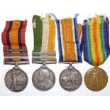 A Queen's South Africa Medal with clasps for Wittebergen, Transvaal & Cape Colony, together with