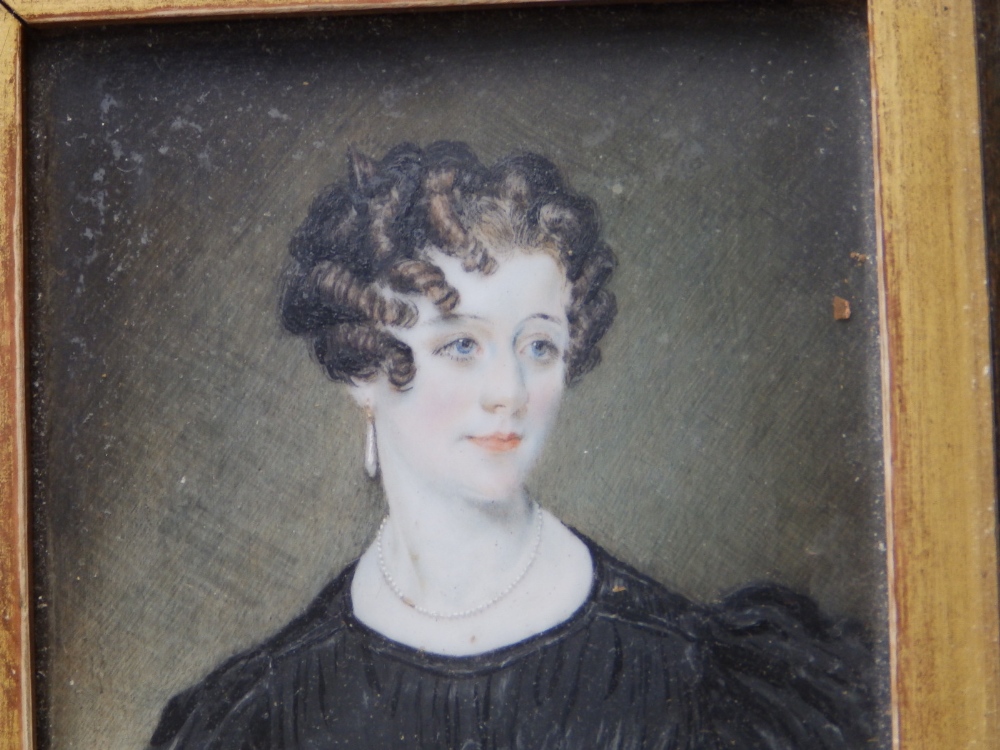 E. A. Jennings (afterwards Mrs Boyle, afterwards E.A. Vincent 1831) - watercolour miniature - Half - Image 3 of 4