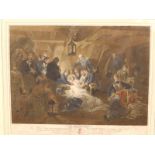 After Devis - 'The Death of Nelson' - colour print by Bromley, Parker Gallery label to verso, 18.