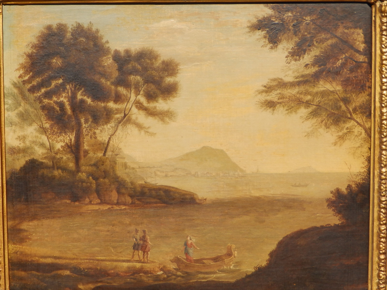 After Claude Lorrain (Gellee) - oil on canvas laid on panel - Coast view with the Embarkation of