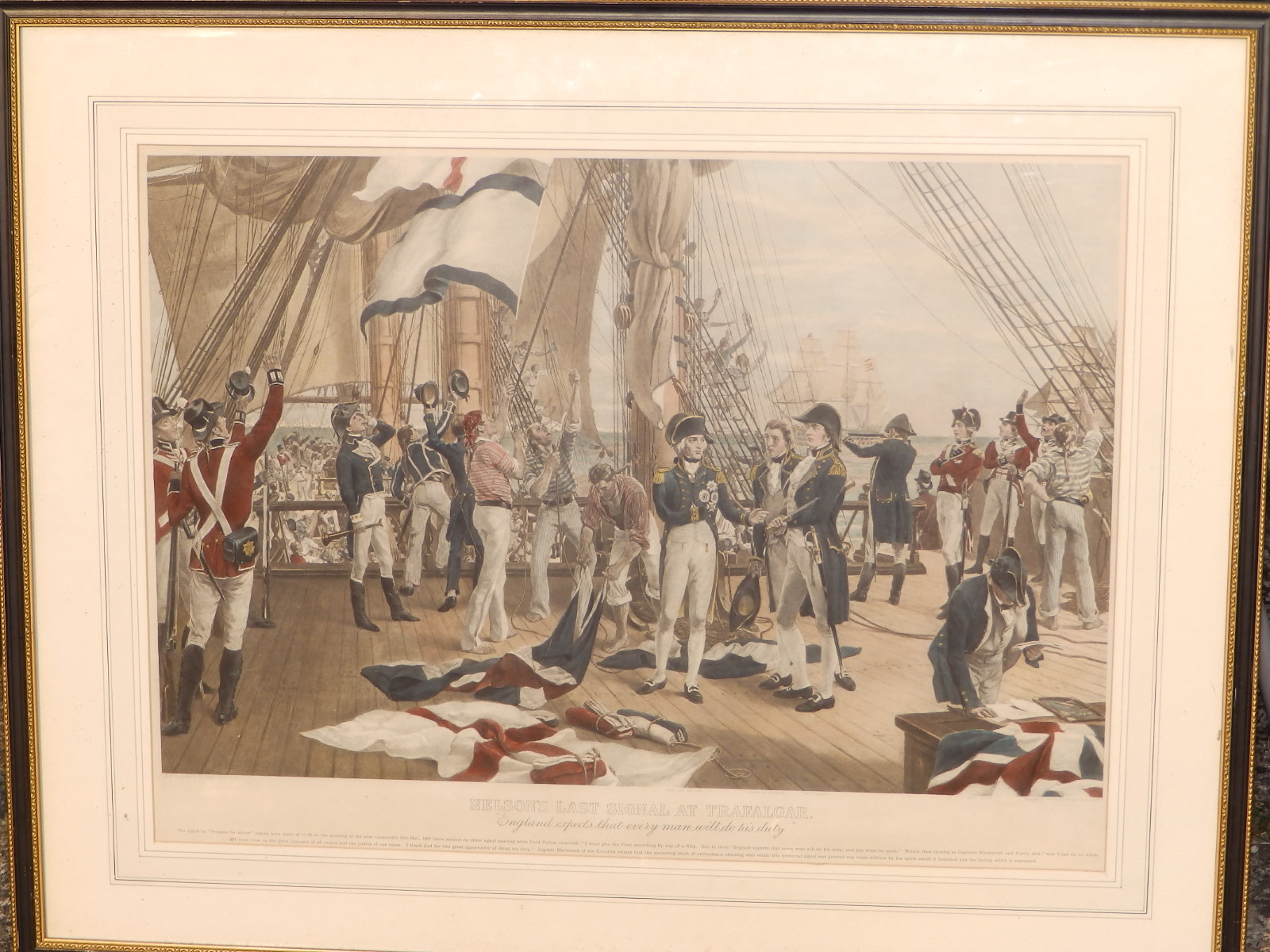 Nelson's Last Signal at Trafalgar' - colour print by Landeker & Brown after Davidson, Parker Gallery - Image 2 of 3