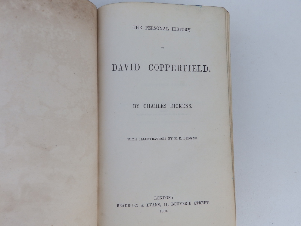 Charles Dickens - 'David Copperfield', 1st edition, Bradbury & Evans 1850, calf spine. - Image 2 of 4