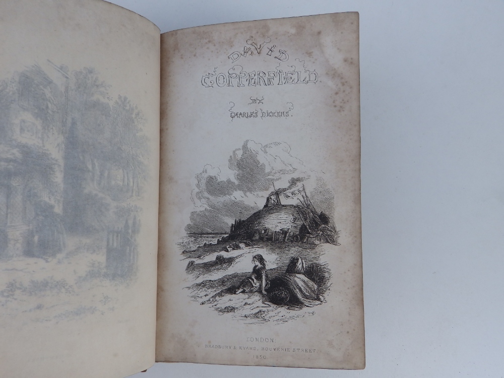 Charles Dickens - 'David Copperfield', 1st edition, Bradbury & Evans 1850, calf spine. - Image 3 of 4