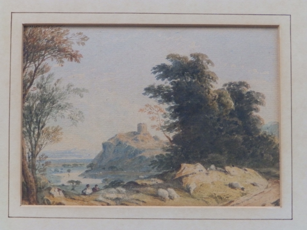 Early 19thC British School - two small watercolours - pastoral landscapes, each with views of a - Image 3 of 3