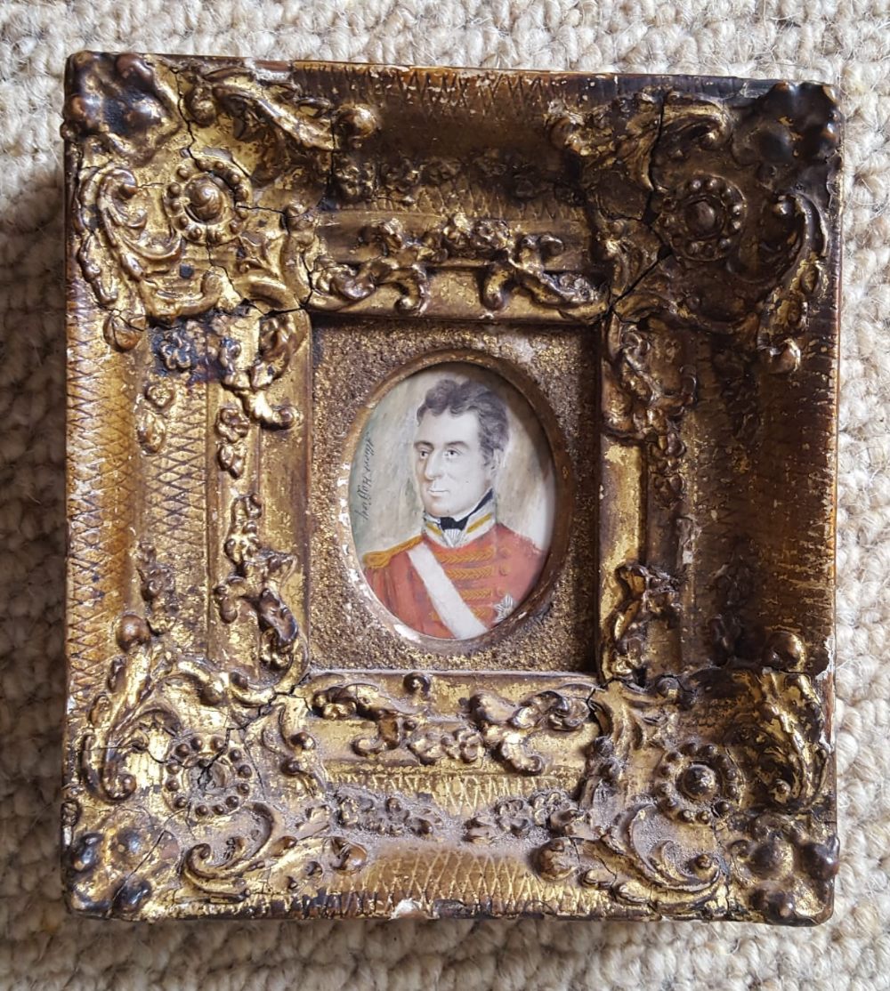 An oval watercolour miniature - Portrait of Major General John Shaw, Colonel of the 59th Regiment, - Image 2 of 3