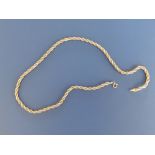 A modern Italian 9kt rope twist necklace.