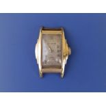 An art deco gold plated Bulova wrist watch with subsidiary seconds, 2098941.