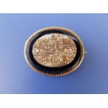 A 19thC oval micro-mosaic brooch depicting an architectural scene, 1.5" across - a/f and seven