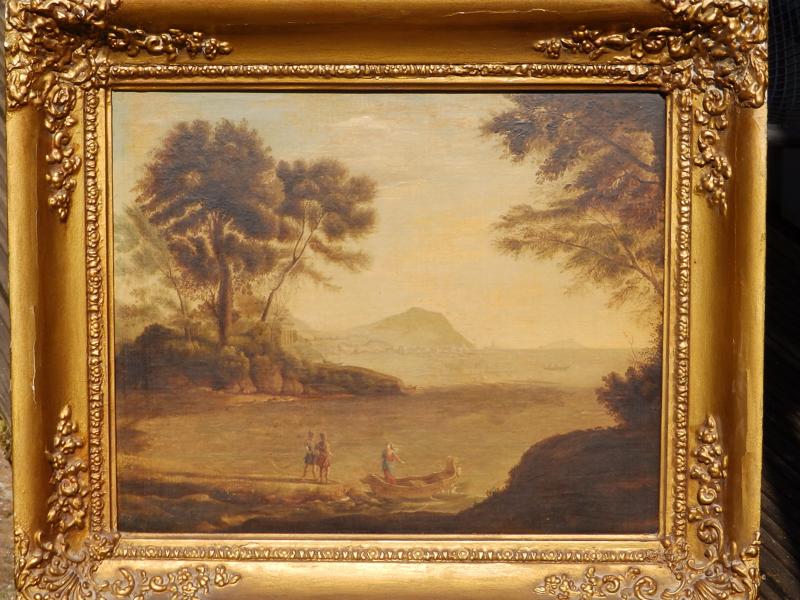 After Claude Lorrain (Gellee) - oil on canvas laid on panel - Coast view with the Embarkation of - Image 2 of 4