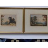 Early 19thC British School - two small watercolours - pastoral landscapes, each with views of a