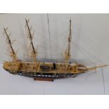 A 20thC wood & plastic scale model of the sailing ship 'Jyland', 38" across.
