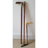 Two silver mounted walking sticks and a riding crop. (3)