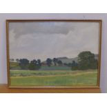 John Henry Willis - oil on board - Rural scene, 10.5" x 14.5".