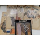 Five 1920's French fashion magazines and a book - 'Fashion in the Twenties & Thirties'. (6)
