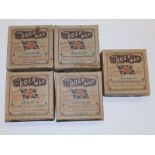 A set of five boxes of coloured lantern slides - 'The Boer War'. (40).