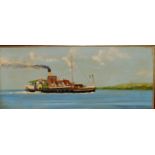 Edward Lovesey - acrylics on canvas - The paddle steamer 'Kingswear Castle', signed, 9.5" x 23".