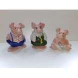 Three Wade Natwest pig money banks.