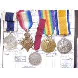 A WWI trio together with Long Service & Good Conduct Medal awarded to D. Henry Moore , RN (born