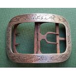 An 18thC silver shoe buckle, 3".