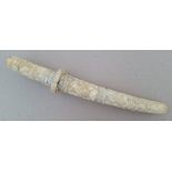 A late 19thC Japanese tanto with ivory hilt and sheath, overall length 12.5" - a/f.