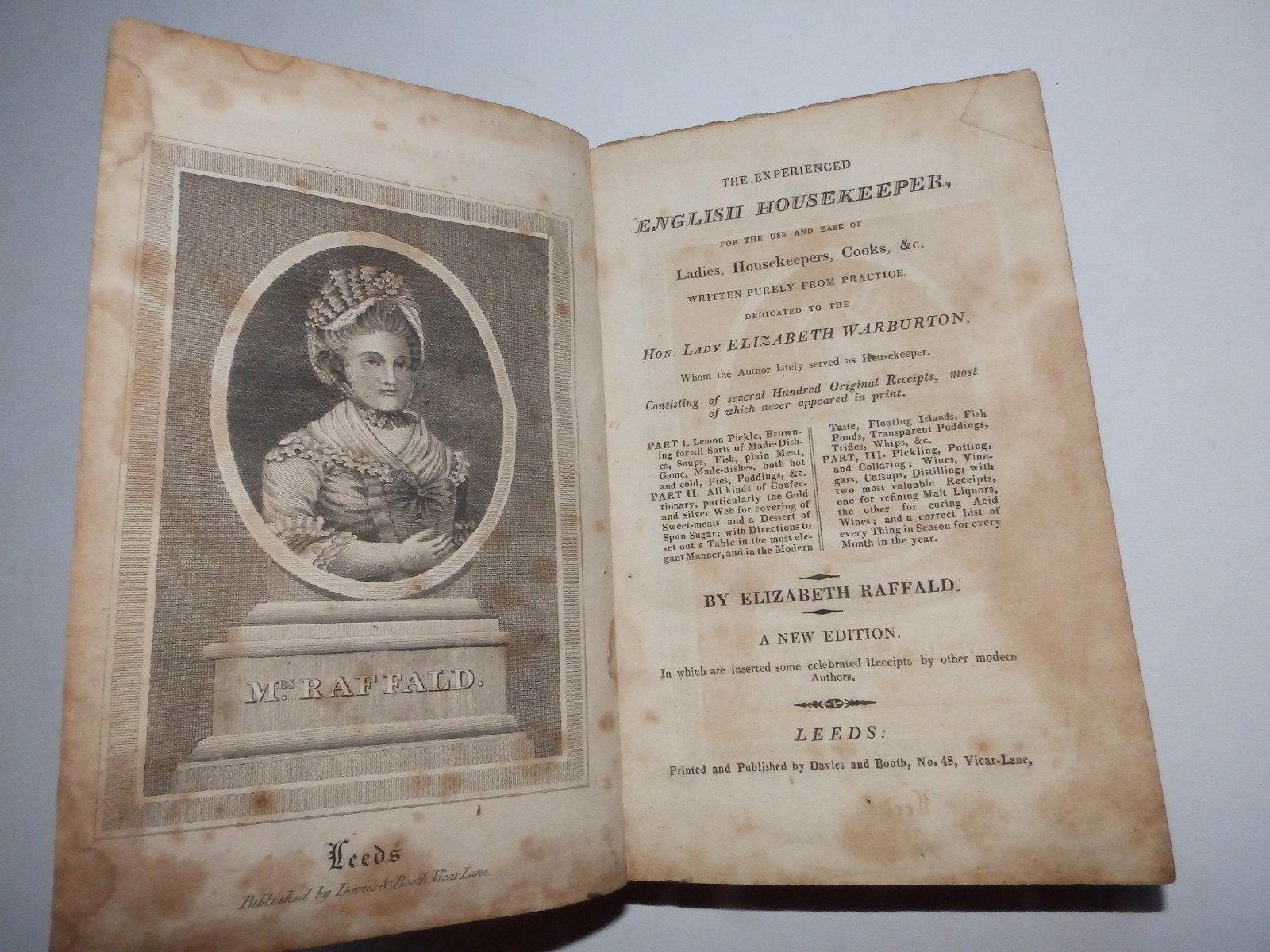 Elizabeth Raffeld - 'The Experienced English Housekeeper', New Edition published in Leeds, leather