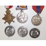 A George V Faithful Service Medal awarded to James Doughty Quinnell, a WWI War Medal to 687506 Gnr