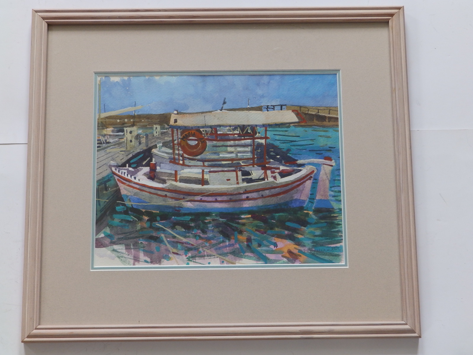 Jenny Wheatley RWS, NEAC (born 1959) - watercolour - A small ferry boat - 'Mapia AX', signed in - Image 3 of 4