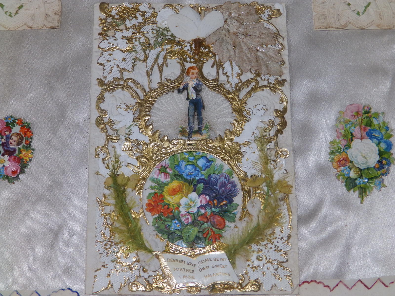 Two small framed displays of Victorian Valentine cards. - Image 2 of 4
